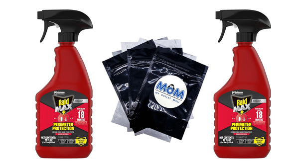 Max Perimeter Protection, Indoor & Outdoor Multi Insect Killer Spray - 2 packs - 22fl oz per pack - plus 3 My Outlet Mall Resealable Storage Pouches