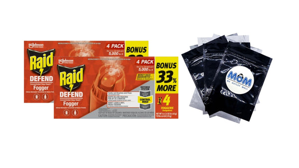 Concentrated Deep Reach Roach Insect Killer & Fogger - 2 packs - 4 Count - plus 3 My Outlet Mall Resealable Storage Pouches