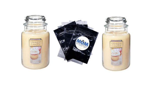 Candle Vanilla Cupcake Original Large Scented Jar Candle - 2 packs - 22 oz per pack - plus 3 My Outlet Mall Resealable Storage Pouches