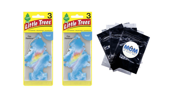 Air Freshener Fire Rainbow Fragrance - 2 packs - 3 count per pack - plus 3 My Outlet Mall Resealable Storage Pouches