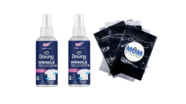 Wrinkle Releaser and Refresher Fabric Spray, Fresh Scent, Travel Size - 2 packs - 3 oz per pack - plus 3 My Outlet Mall Resealable Storage Pouches