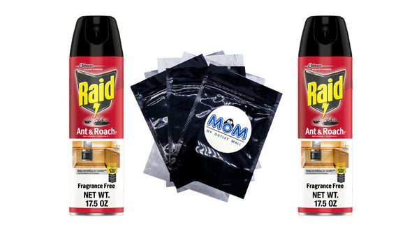Ant & Roach Killer, Indoor Insecticide Spray, Fragrance-Free - 2 packs - 17.5 oz per pack - plus 3 My Outlet Mall Resealable Storage Pouches