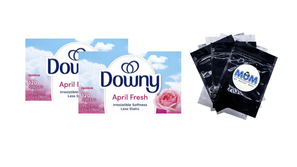 Fabric Softener Dryer Sheets, April Fresh Scent - 2 packs- 120 Count - plus 3 My Outlet Mall Resealable Storage Pouches