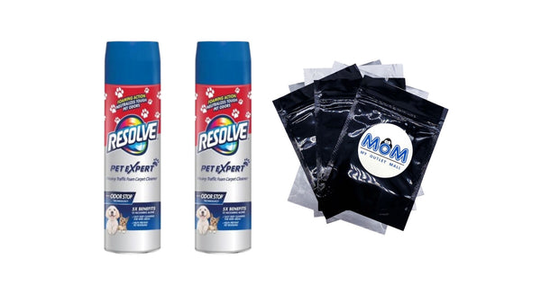 Pet High Traffic Carpet Stain Cleaner Solution and Odor Remover Foam - 2 packs - 22 oz per pack - plus 3 My Outlet Mall Resealable Storage Pouches