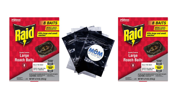 Double Control Large Roach Insect Killer Bait - 2 packs - plus 3 My Outlet Mall Resealable Storage Pouches