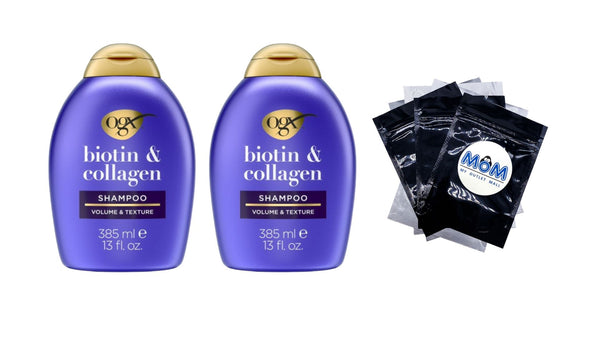 Thick and Full, Biotin and Collagen Volumizing Shampoo - 2 packs - 13Fl oz per pack - plus 3 My Outlet Mall Resealable Storage Pouches
