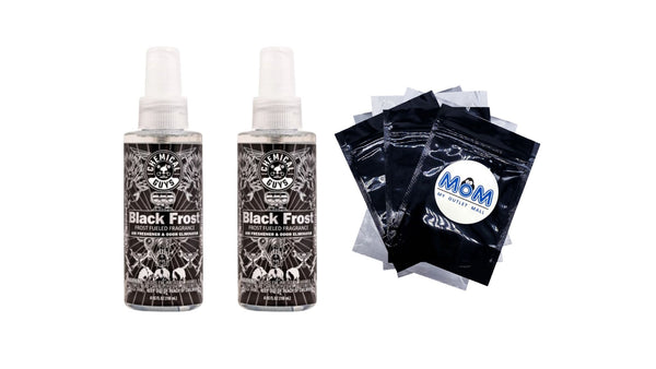 Black Frost Air Freshener and Odor Eliminator - 2 packs - 4 oz per pack - plus 3 My Outlet Mall Resealable Storage Pouches