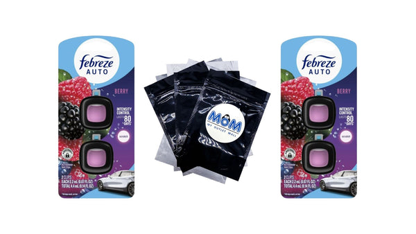 Auto Car Air Freshener, Odor-Fighting Car Vent Clip, Berry, 2 Count - 2 packs - plus 3 My Outlet Mall Resealable Storage Pouches