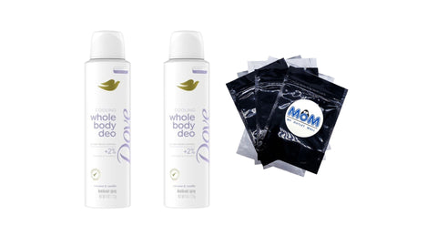 Aluminum Free Women's Whole Body Deodorant Spray Invisible Coconut & Vanilla - 2 packs - 4 oz per pack - plus 3 My Outlet Mall Resealable Storage Pouches