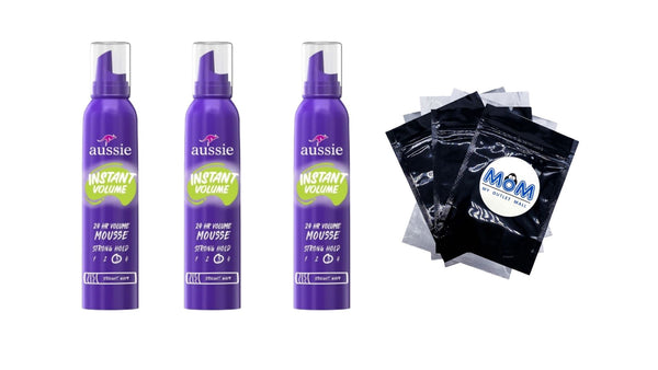 Instant Volume Mousse, 24-Hour Volume Mousse - 3 packs - 6 oz per pack - plus 3 My Outlet Mall Resealable Storage Pouches
