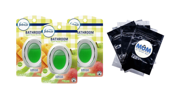 Bathroom Air Freshener, Small Spaces Odor-Fighting, Apple Mango Sunshine - 3 packs - plus 3 My Outlet Mall Resealable Storage Pouches