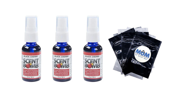 Black Cherry Scent Spray Air Freshener - 3 packs - 1 oz per pack - plus 3 My Outlet Mall Resealable Storage Pouches