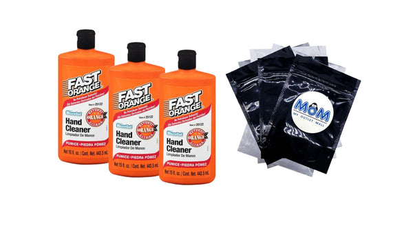 Micro Gel Pumice Hand Cleaner, Orange Scented Permatex - 3 packs - 15 oz per pack - plus 3 My Outlet Mall Resealable Storage Pouches