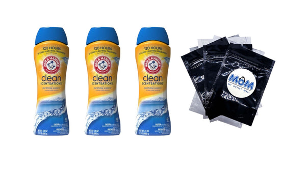 Clean Scentsations In-Wash Scent Booster, Laundry Scent Booster Purifying Waters scent - 3 packs - 24 oz per pack - plus 3 My Outlet Mall Resealable Storage Pouches