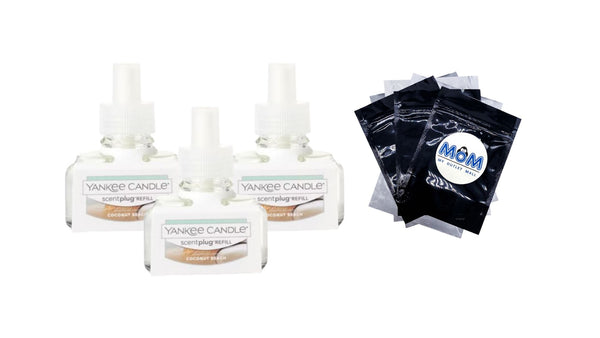 Coconut Beach ScentPlug Refill - 3 packs - plus 3 My Outlet Mall Resealable Storage Pouches