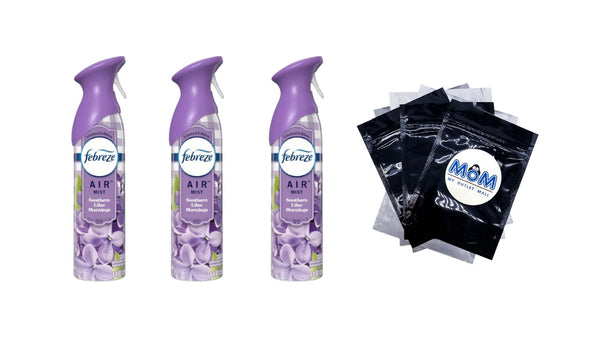 Air Freshener Spray, Odor-Fighting Room Spray, Southern Lilac Mornings - 3 packs - 8.8 oz per pack - plus 3 My Outlet Mall Resealable Storage Pouches