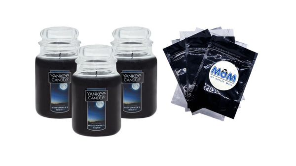 Candle Midsummer's Night Original Large Scented Jar Candle - 3 packs - 22 oz per pack - plus 3 My Outlet Mall Resealable Storage Pouches