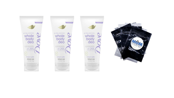 Aluminum Free Whole Body Deo pH Balancing Deodorant Cream for Women, Coconut & Vanilla - 3 packs - 2.5 oz per pack - plus 3 My Outlet Mall Resealable Storage Pouches