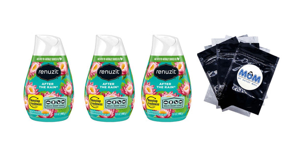 Adjustable Gel Freshener After The Rain Scent - 3 packs - 7 oz per pack - plus 3 My Outlet Mall Resealable Storage Pouches