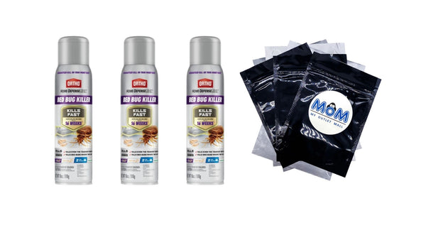 Home Defense Max Bed Bug Killer - 3 packs - 18 oz per pack - plus 3 My Outlet Mall Resealable Storage Pouches