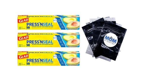 Press'n Seal Plastic Food Wrap, 50 sq ft Roll - 3 packs - plus 3 My Outlet Mall Resealable Storage Pouches