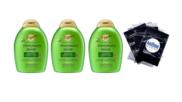 Clarifying Strength and Rosemary Mint Hair Shampoo - 3 packs - 13Fl oz per pack - plus 3 My Outlet Mall Resealable Storage Pouches