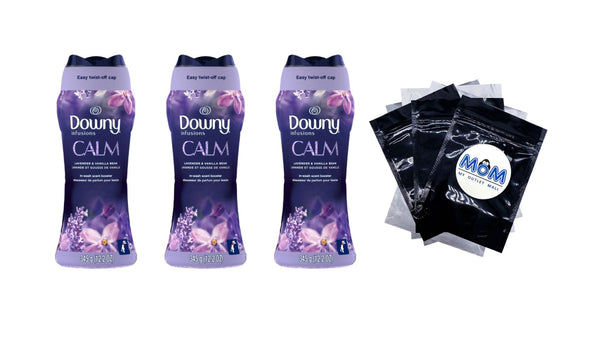 Infusions Calm In-Wash Laundry Scent Booster Beads, Lavender and Vanilla Bean - 3 packs - 12.2 oz per pack plus 3 My Outlet Mall Resealable Storage Pouches