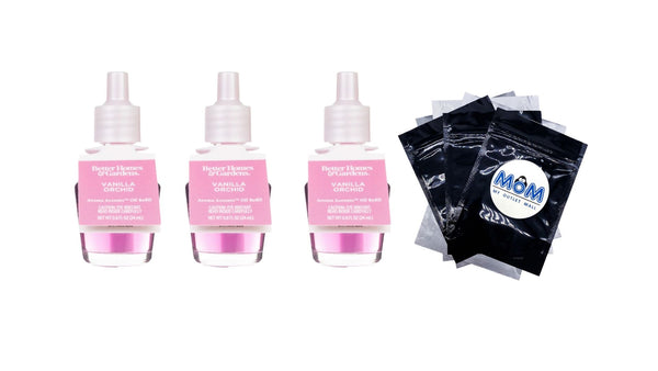 Aroma Accents Oil Refill, Vanilla Orchid - 3 packs - plus 3 My Outlet Mall Resealable Storage Pouches