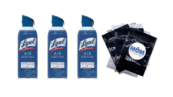 Air Sanitizer Spray, For Air Sanitization and Odor Elimination, White Linen Scent - 3 packs - 10Fl oz per pack - plus 3 My Outlet Mall Resealable Storage Pouches