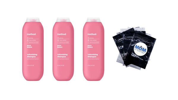 Volumizing Shampoo, Pure Peace - 3 packs - 14Fl oz per pack - plus 3 My Outlet Mall Resealable Storage Pouches