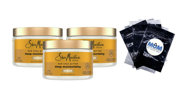 Raw Shea Butter Deep Treatment Masque - 3 packs - 12 oz per pack - plus 3 My Outlet Mall Resealable Storage Pouches