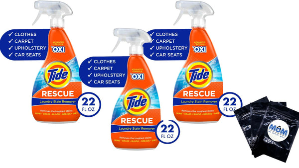 Rescue Plus Oxi Laundry Stain Remover and Carpet Cleaning Spray and Wash, Spot Cleaner - 3 packs - 22 oz per pack - plus 3 My Outlet Mall Resealable Storage Pouches