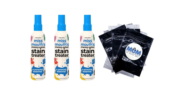 Messy Eater Stain Remover Spray Bottle - 3 packs - 4 oz per pack - plus 3 My Outlet Mall Resealable Storage Pouches