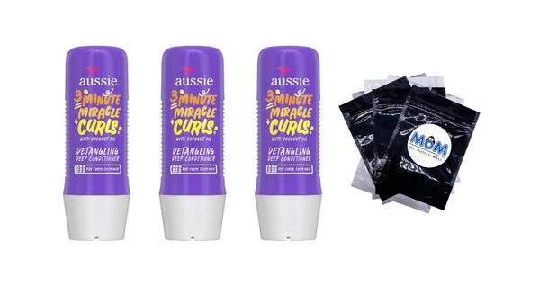 3 Minute Miracle Curls Detangling Deep Conditioner - 3 packs - 8Fl oz per pack - plus 3 My Outlet Mall Resealable Storage Pouches