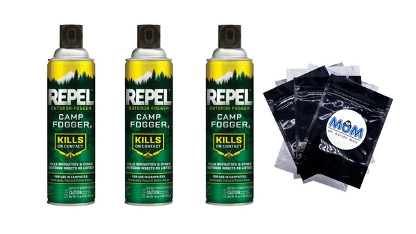 Outdoor Fogger Camp Fogger, Kills Mosquitoes and Other Outdoor Insects - 3 packs - 16 oz per pack - plus 3 My Outlet Mall Resealable Storage Pouches