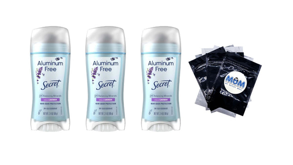 Aluminum Free Deodorant for Women, Lavender - 3 packs - 2.4 oz per pack - plus 3 My Outlet Mall Resealable Storage Pouches