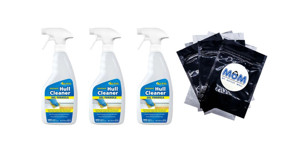 Instant Hull Cleaner Easy to Use Formula - 3 packs - 22 oz per pack - plus 3 My Outlet Mall Resealable Storage Pouches