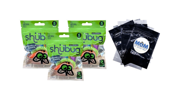 Citronella and Geraniol Coil Bracelet Band Insect Repellant, Multi-Color, Deet Free - 3 packs - 5 Count - plus 3 My Outlet Mall Resealable Storage Pouches