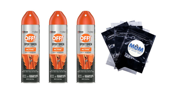 Sportsmen Active Insect Repellent VI, Mosquito Bug Spray - 3 packs - 7.5 Fl oz per pack - plus 3 My Outlet Mall Resealable Storage Pouches