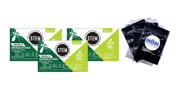 Repels Mosquito Repellent Wipes with Botanical Extracts - 3 packs - plus 3 My Outlet Mall Resealable Storage Pouches