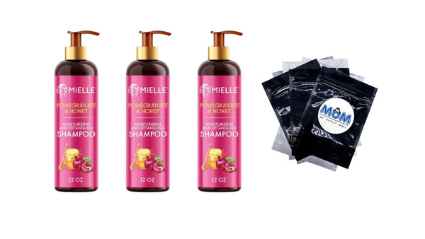 Pomegranate and Honey Detangling Shampoo - 3 packs - 12Fl oz per pack - plus 3 My Outlet Mall Resealable Storage Pouches