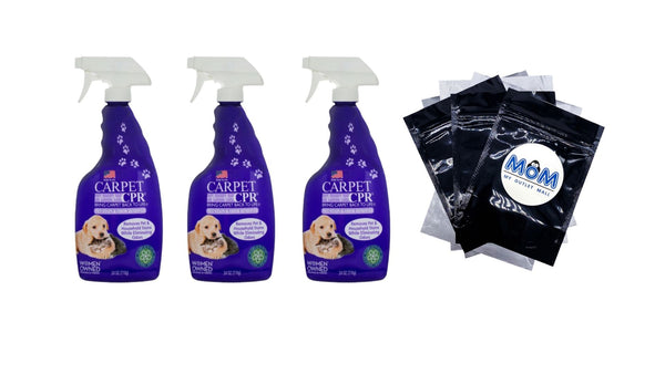 Carpet Pet Stain & Odor Remover - 3 packs - 24 oz per pack - plus 3 My Outlet Mall Resealable Storage Pouches
