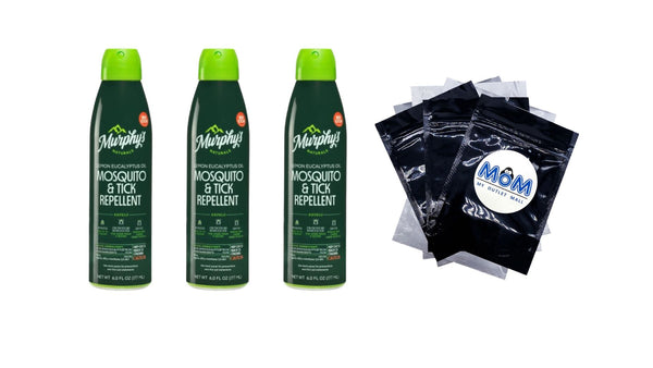 Lemon Eucalyptus Oil Mosquito & Tick Repellent Mist - 3 packs - 6 oz per pack - plus 3 My Outlet Mall Resealable Storage Pouches