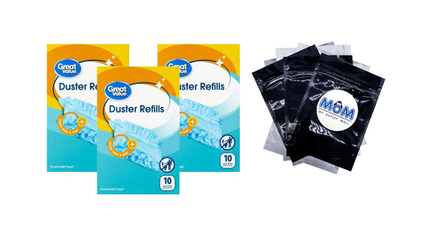 Duster Refill - 3 packs - 10 count per pack plus 3 My Outlet Mall Resealable Storage Pouches