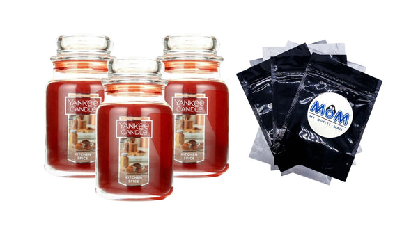 Candle Kitchen Spice Original Large Scented Jar Candle - 3 packs - 22 oz per pack - plus 3 My Outlet Mall Resealable Storage Pouches
