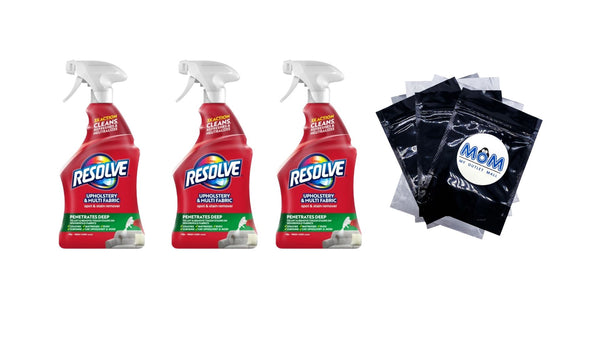 Multi-Fabric Upholstery Cleaner Solution and Stain Remover Spray - 3 packs - 22 oz per pack - plus 3 My Outlet Mall Resealable Storage Pouches