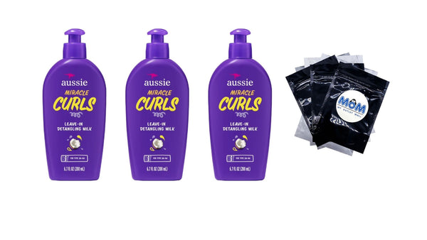 Miracle Curls Leave-in Detangling Milk, for Curly Hair Types Paraben Free - 3 packs - 6.7Fl oz per pack - plus 3 My Outlet Mall Resealable Storage Pouches