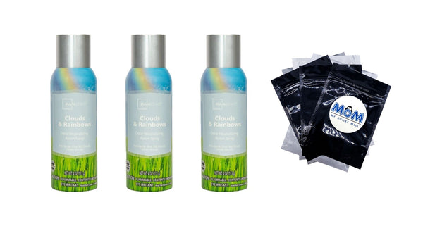 Odor Neutralizing Room Spray, Clouds & Rainbows Air Freshener - 3 packs - 4oz per pack - plus 3 My Outlet Mall Resealable Storage Pouches