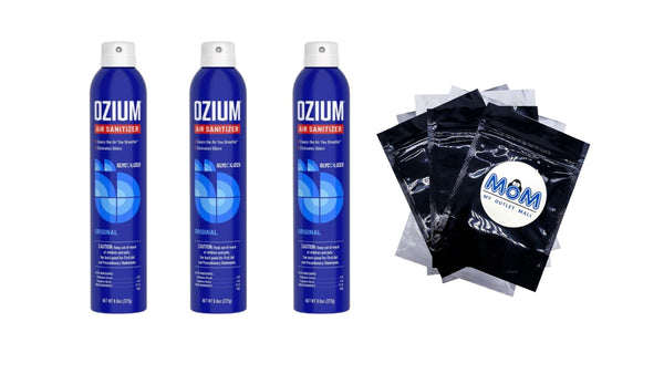 Air Sanitizer Spray, Original Scent, Cleans Air, Eliminates Odors & Freshens - 3 packs - 8 oz per pack - plus 3 My Outlet Mall Resealable Storage Pouches