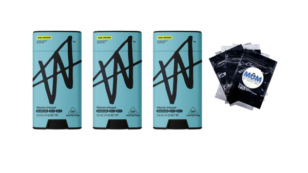 Jake Paul Men's Antiperspirant Deodorant Odor Blocking Sweat Protection Wave Breaker - 3 packs - 2.6 oz per pack - plus 3 My Outlet Mall Resealable Storage Pouches